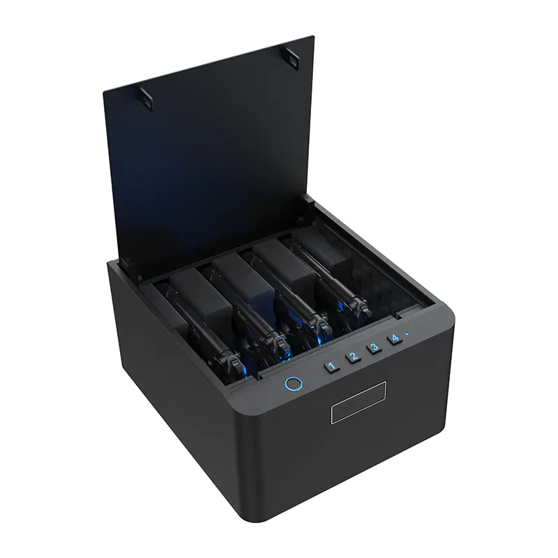 PS0118 Coffre-fort biométrique pour pistolets à 4 armes à entrée supérieure